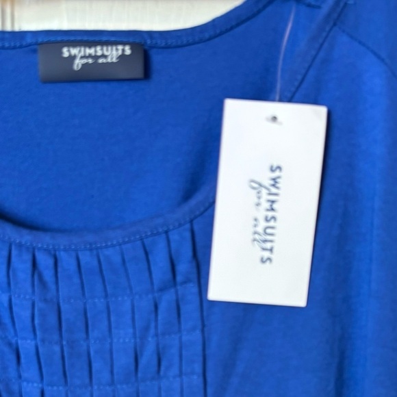 Swimsuits For All Swim 365 Women's Plus Size 2X Box-Pleat Cover Up Blue NWT - Picture 6 of 8